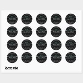 Sticker Rond do-it-yourself Nom Adresse Monogramme, Turquoise n (Feuille)