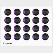 Sticker Rond do-it-yourself nom et adresse / Royal Purple, Blac (Feuille)