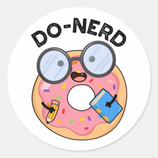 Sticker Rond Do nerd Funny Nerdy Donut Pun (Devant)