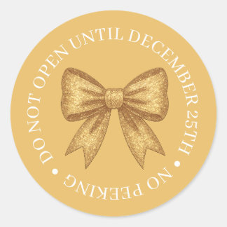 Sticker Rond Do Not Open Until Christmas Gold