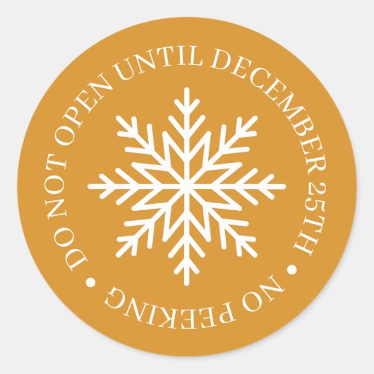 Sticker Rond Do Not Open Until Christmas Gold (Devant)