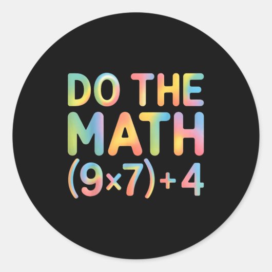 Sticker Rond Do The Math Equation Thanksgiving Teacher 67 Six S (Devant)