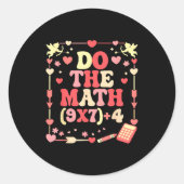Sticker Rond Do The Math Equation Valentine's Day Math Teacher  (Devant)