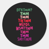 Sticker Rond Do You Know The Muffin Man Dyktmm Nostalgia Funny (Devant)