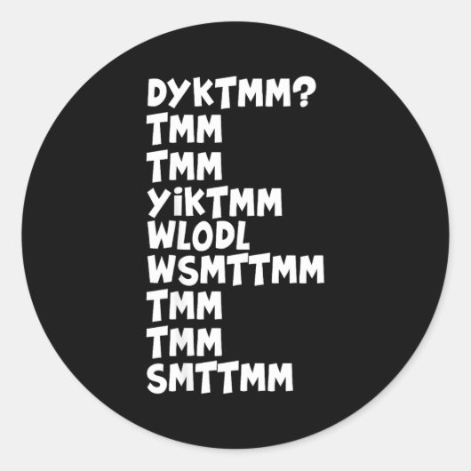 Sticker Rond Do You Know The Muffin Man Dyktmm Nostalgia Funny  (Devant)