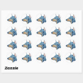 Sticker Rond Doberman (Feuille)