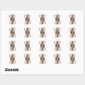 Sticker Rond Doberman Black Joker (Feuille)