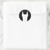 Sticker Rond Doberman Blanc Noir (Sac)