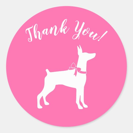 Sticker Rond Doberman Chien Baby shower Chien Chien Chien Chien (Devant)