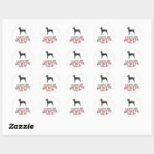 Sticker Rond Doberman Pinscher (Feuille)