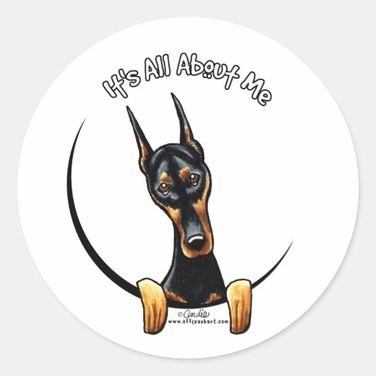Sticker Rond Doberman Pinscher IAAM (Devant)