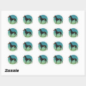 Sticker Rond dobermann (Feuille)
