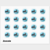 Sticker Rond Dobermann Pinscher noir (Feuille)