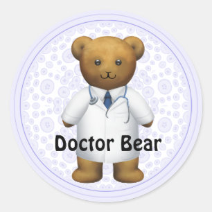 Sticker Rond Docteur Bear - ours de nounours