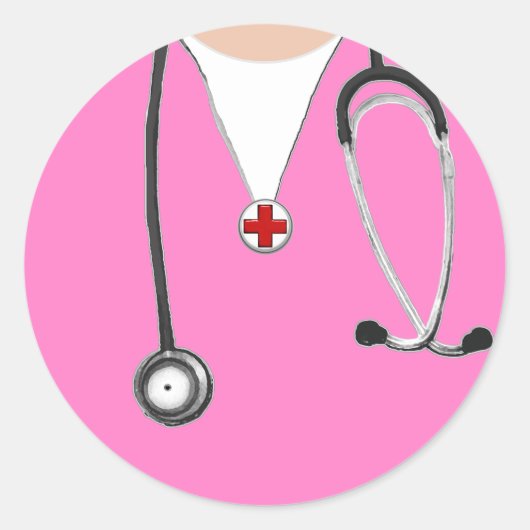 Sticker Rond Docteur Blouse (Devant)