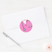 Sticker Rond Docteur Blouse (Enveloppe)