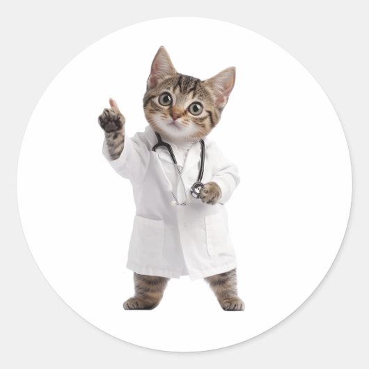 Sticker Rond Docteur Cat (Devant)