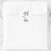 Sticker Rond Docteur de la figure de bâton de base (Sac)