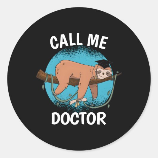 Sticker Rond Docteur Diplôme Appelez-Moi Docteur (Devant)