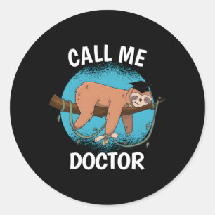 Sticker Rond Docteur Diplôme Appelez-Moi Docteur