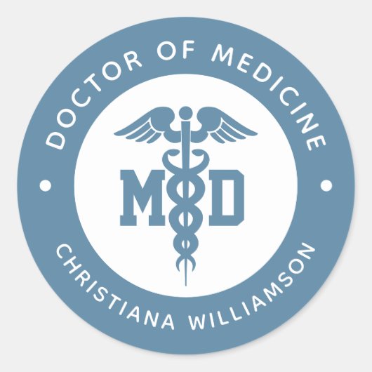 Sticker Rond Docteur en médecine sur mesure Docteur en médecine (Devant)