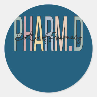 Sticker Rond Docteur En Pharmacie Boho PharmD