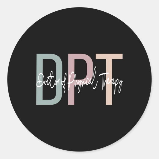 Sticker Rond Docteur En Thérapie Physique Boho Dpt (Devant)