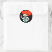 Sticker Rond Docteur fille avec Xray (Sac)