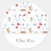 Sticker Rond Docteur Médicale ou infirmière (Devant)