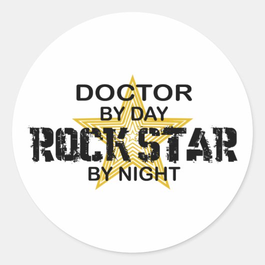 Sticker Rond Docteur Rock Star Night (Devant)