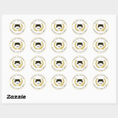 Sticker Rond Doctorat Docteur Diplômé Beefeater Motif Gold Fron (Feuille)