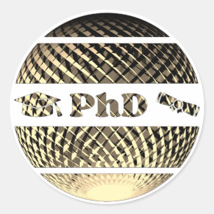 Sticker Rond Doctorat en or