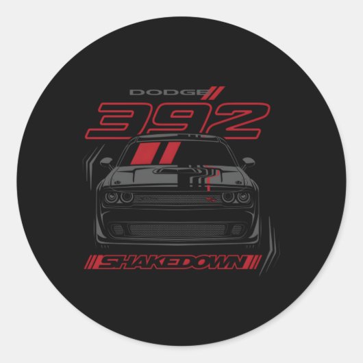 Sticker Rond Dodge Challenger 392 Shakedown Dernier Call (Devant)