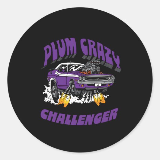 Sticker Rond Dodge Challenger Plum Crazy Dernier Call (Devant)