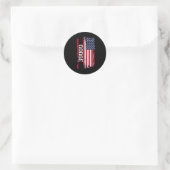 Sticker Rond Dodge Drapeau Usa (Sac)