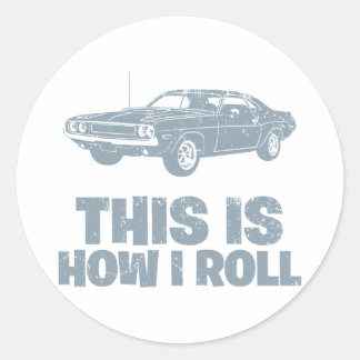 Sticker Rond Dodge Hemi Challenger 1970