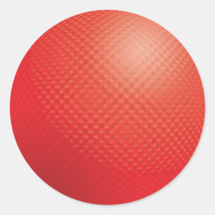 Sticker Rond Dodgeball rouge