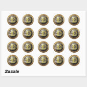 Sticker Rond Doegecoin Coin Cryptomonnaie Wow Doge (Feuille)