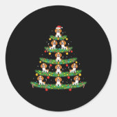 Sticker Rond Dog Christmas Tree, Beagle Puppy Holiday Design Fo (Devant)