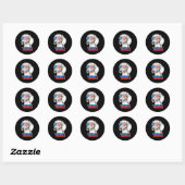 Sticker Rond Dog | Cool Dachshund 'Merica (Feuille)