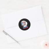 Sticker Rond Dog | Cool Dachshund 'Merica (Enveloppe)