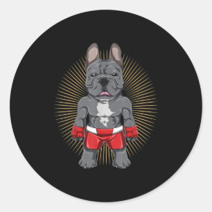 Sticker Rond Dog Lover Brave French Bulldog