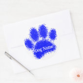 Sticker Rond Dog Paw Print Custom Name Rubber Stamp Effect (Enveloppe)