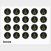 Sticker Rond Dog Print Christmas Tree Funny Dog Lovers Christma (Feuille)