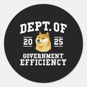 Sticker Rond Doge D.o.g.e Ministère de l'Efficacité du gouverne