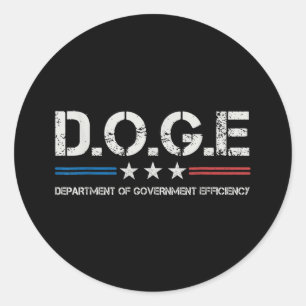 Sticker Rond Doge D.o.p.e. Ministère de l'Efficacité gouverneme