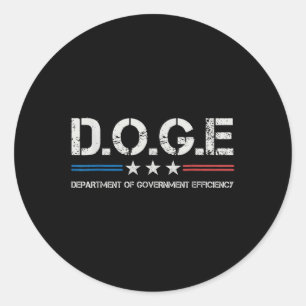 Sticker Rond Doge D.o.p.e. Ministère de l'Efficacité gouverneme