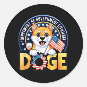 Sticker Rond Doge Doge Crypto meme Département De Gouvernement 