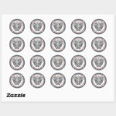 Sticker Rond Doge Tattoo Stil (Feuille)