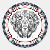 Sticker Rond Doge Tattoo Stil (Devant)